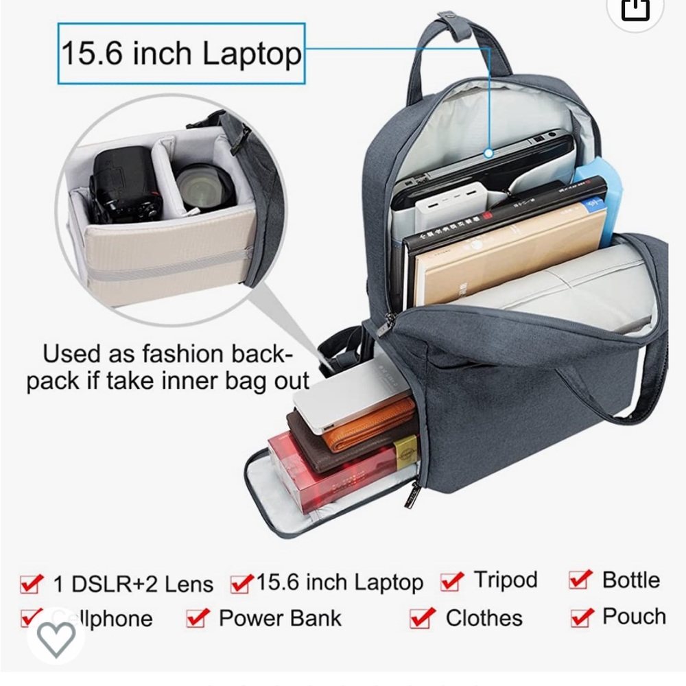 Water resistant camera backpack - Picture 2 of 4